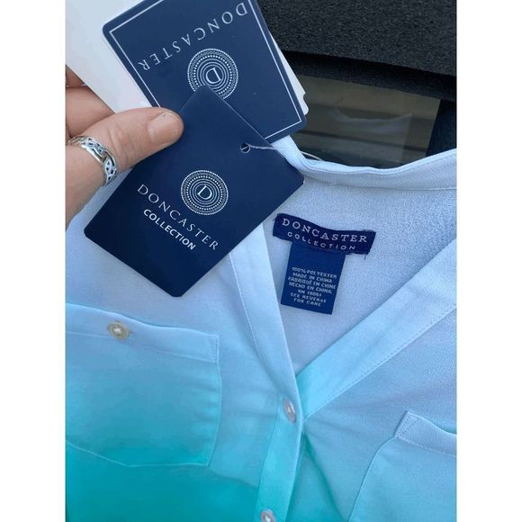 Doncaster NWT Birds of Paradise Button-UP Blouse, Size 6, MSRP $235 - Picture 6 of 8